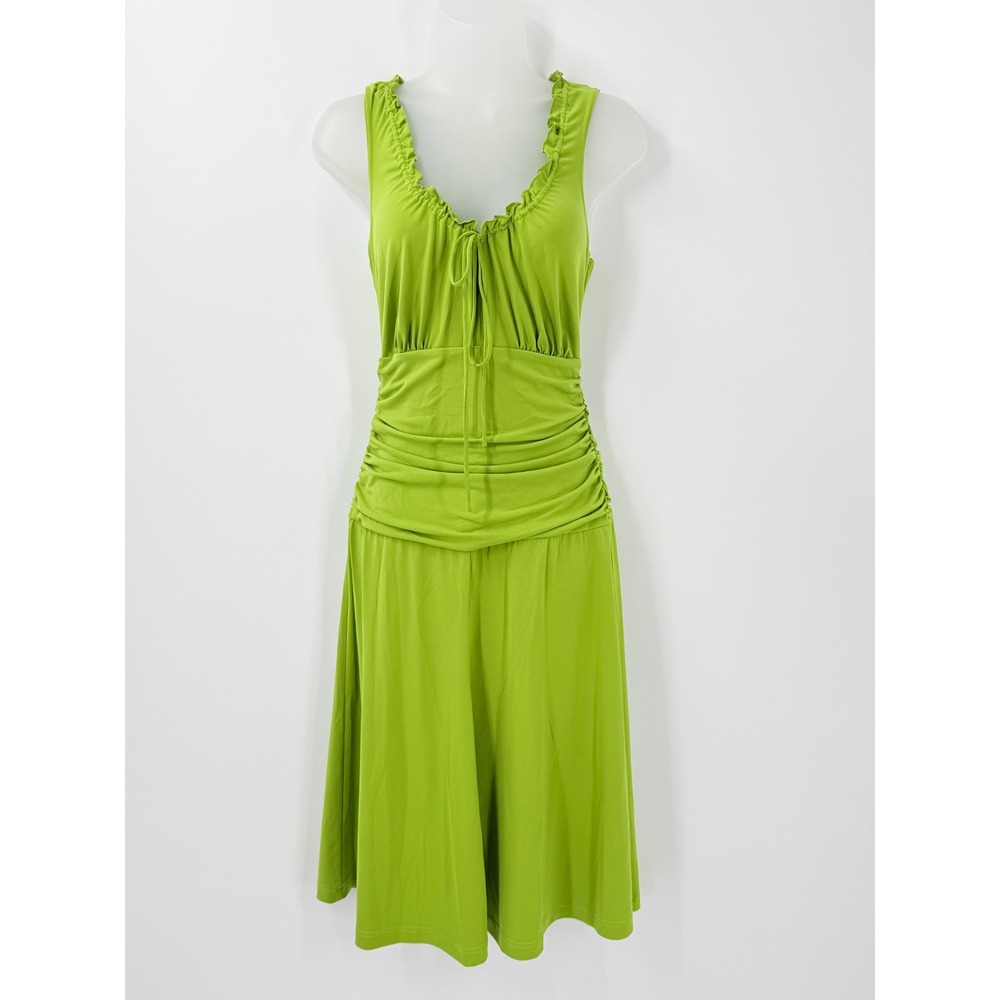 Shape FX Sleeveless Ruched Waist Bodysuit Dress Womens sz M shapewear vacation
